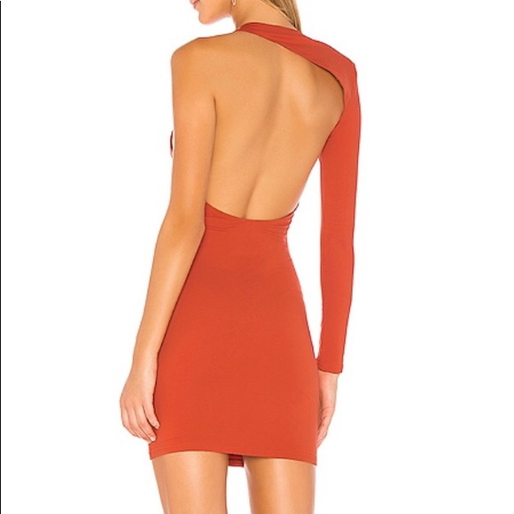 Gigi One Shoulder Dress in Rust - Picture 3 of 4
